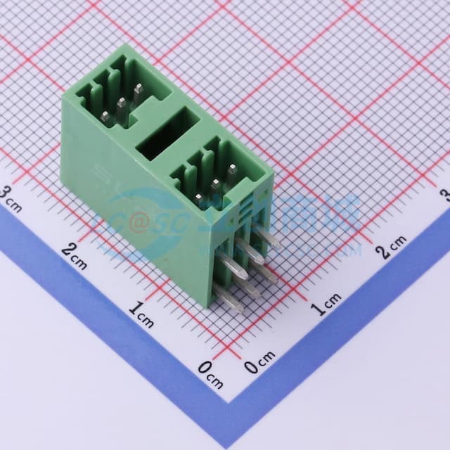 【插件】 2.5mm 2x3P 排数:2 每排P数:3实物图
