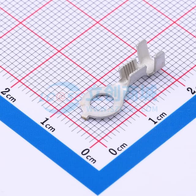 闭环形舌形端子，20 - 16 AWG，#8 / M4螺柱尺寸，4.17 mm螺柱直径，开口筒，直型，镀锡，无绝缘，AMPLIVAR实物图
