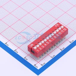 2.54mm 宽体红色12位插件拨码开关缩略图
