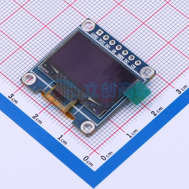 【插件】0.96寸 白光 128x64像素分辨率实物图