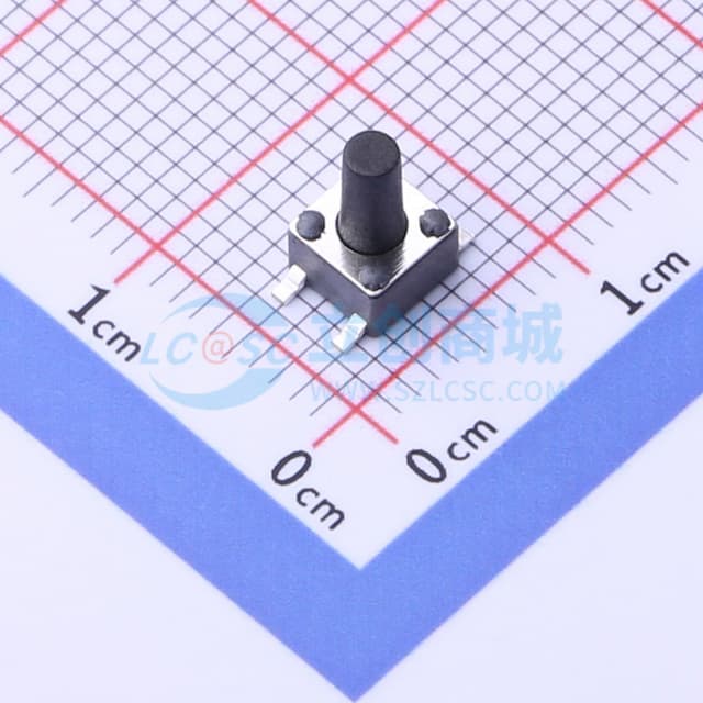 轻触开关4.5*4.5*7.5贴片四脚正按圆柄按键180gf实物图