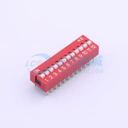 2.54mm 宽体红色12位插件拨码开关缩略图