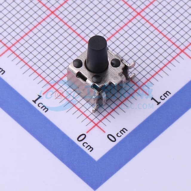 6*6*9.5四脚贴片带支架侧按轻触按键180gf实物图