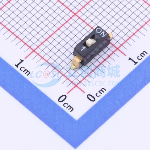 1位 2.54mm脚距IC型 KE拨码开关 拨动开关实物图