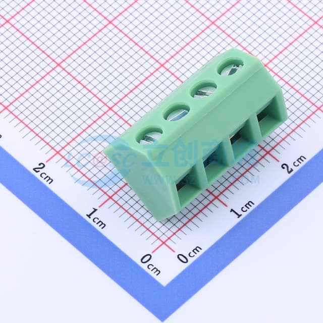 5.08mm 1x4P 排数:1 每排P数:4 直插 【插件】实物图