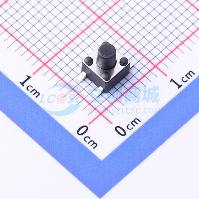 轻触开关4.5*4.5*5.5贴片四脚正按圆柄按键180gf实物图