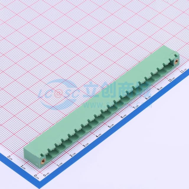 绿色 螺丝固定 1x20P 5.08mm 排数:1 每排P数:20实物图