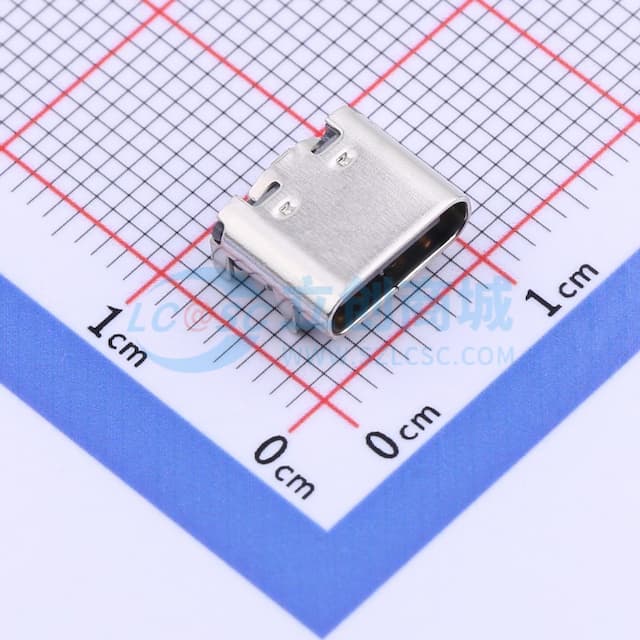 Type-C 母 卧贴实物图