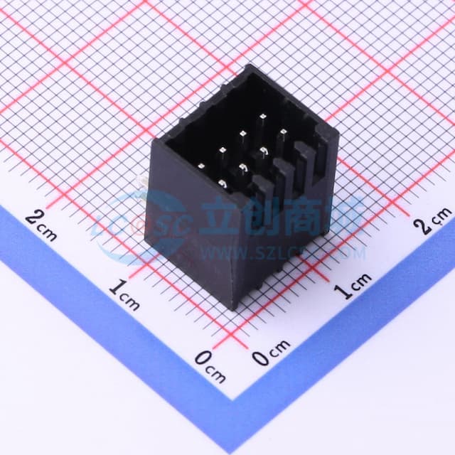 【插件】黑色 卡扣固定 2x4P 2.54mm 排数:2 每排P数:4实物图