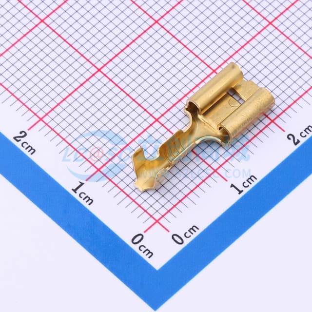 快速断开插座，适用22 - 18 AWG、.32 - .82 mm2导线，6.35 mm插片宽度实物图