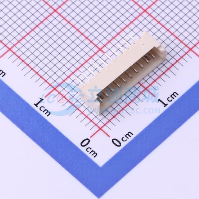 1x10P 间距:1.25mm 直插 系列:PicoBlade(MX 1.25)实物图