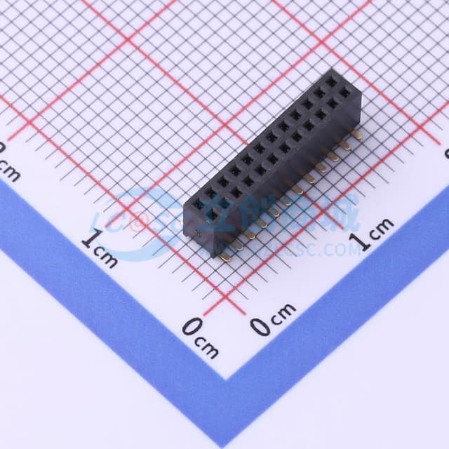 2x12P 间距:1.27mm 立贴实物图