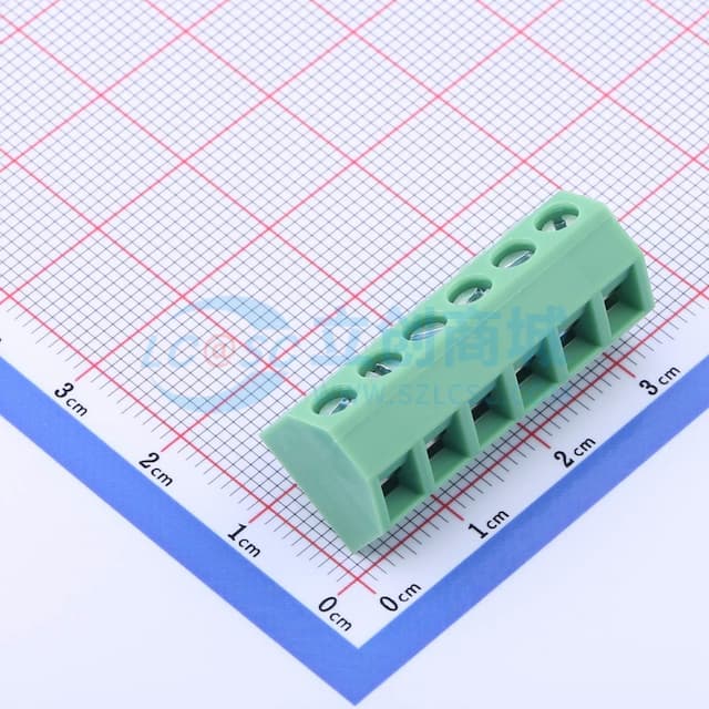5.08mm 1x6P 排数:1 每排P数:6 直插 【插件】实物图