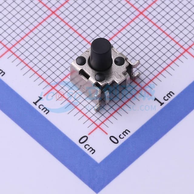 6*6*8四脚贴片带支架侧按轻触按键180gf实物图