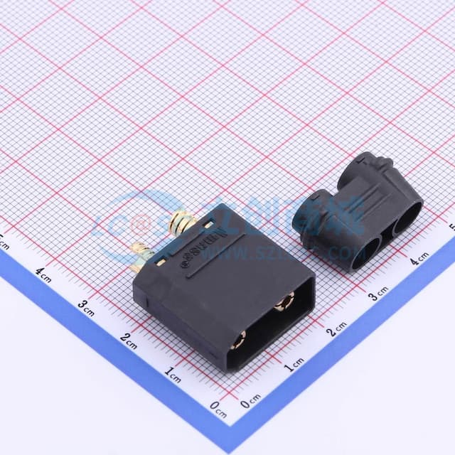 两件套 AMASS(艾迈斯)焊接注塑型 2PIN 接头XT90H-M.G.B实物图
