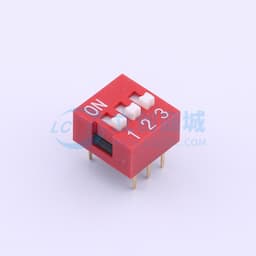 2.54mm 宽体红色3位插件拨码开关缩略图