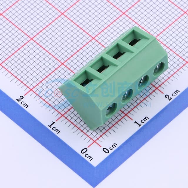 1x4P 5.08mm 直插 排数:1 每排P数:4【插件】实物图