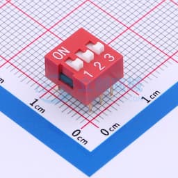 2.54mm 宽体红色3位插件拨码开关缩略图