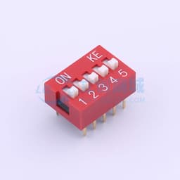 2.54mm 宽体红色5位插件拨码开关缩略图