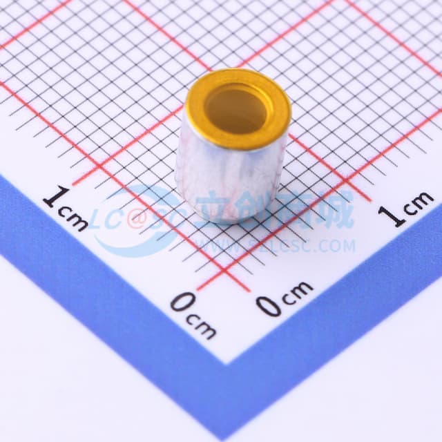 雄和远景，电路板表贴圆螺母柱，光孔3.3Xφ6X6.3+1.4，铁镀锡，编带装实物图