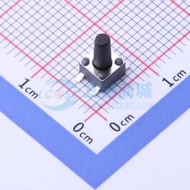 轻触开关4.5*4.5*8.0贴片四脚正按圆柄按键180gf实物图
