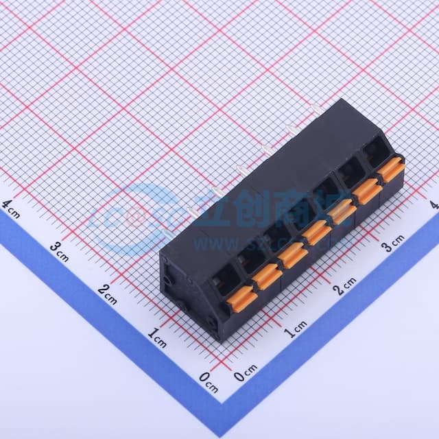 1x7P 5mm 每排P数:7 排数:1实物图