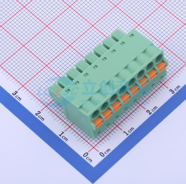 3.81mm 1x8P 排数:1 每排P数:8实物图
