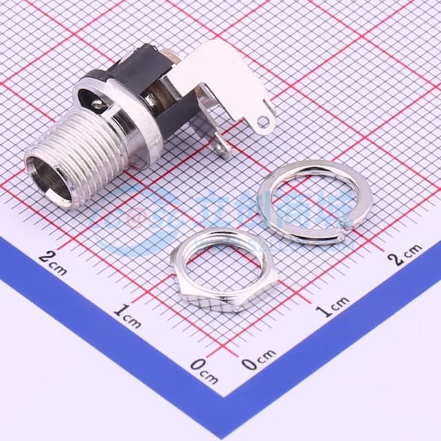 【插件】三件套 DC电源插座 内径:2.5mm 外径:8.1mm实物图