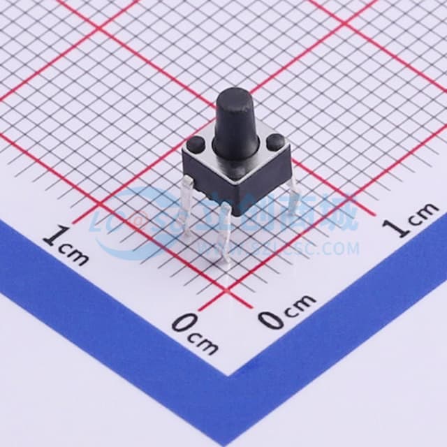轻触开关4.5*4.5*6.5mm四脚插件圆柄正按250gf 【轻触】实物图