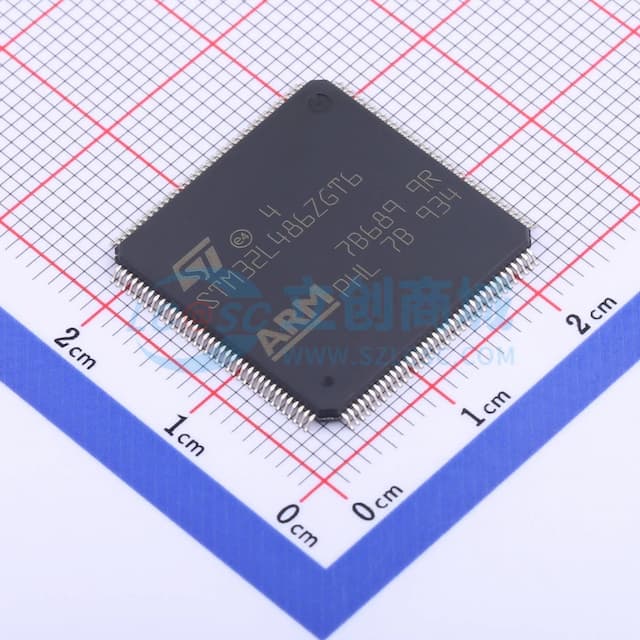 带FPU的超低功耗80 Mhz Arm Cortex-M4 MCU，具有1 MB Flash存储器、LCD、USB OTG、AES-256和DFSDM实物图