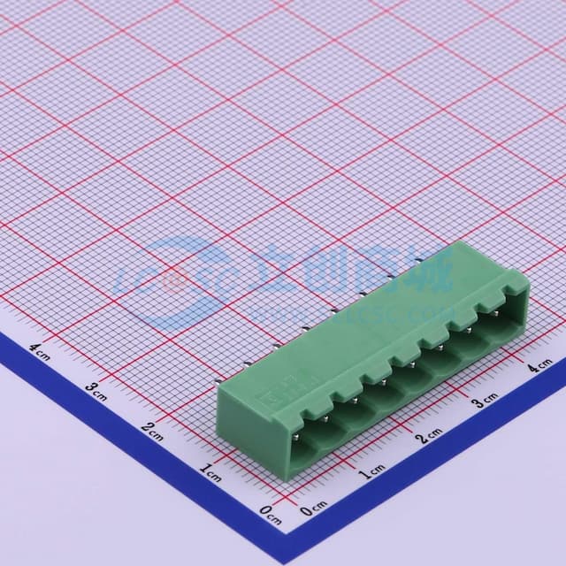 1x8P 5.08mm 排数:1 每排P数:8 【插拔】实物图