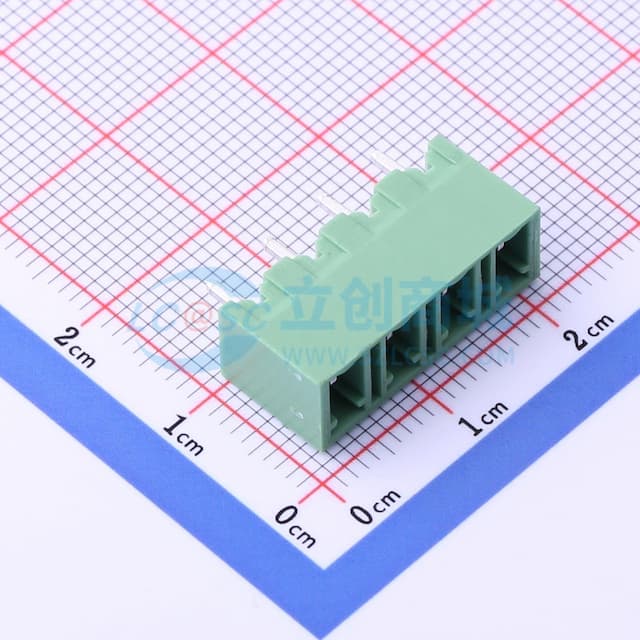 1x4P 5.08mm 排数:1 每排P数:4 【插件】实物图