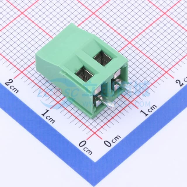 5.08mm 1x2P 排数:1 每排P数:2 直插 【插件】实物图