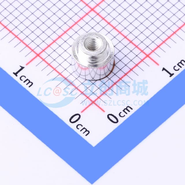 雄和远景，电路板表贴圆螺母柱，M2Xφ5.56X3+1.53，铜镀锡，编带装实物图