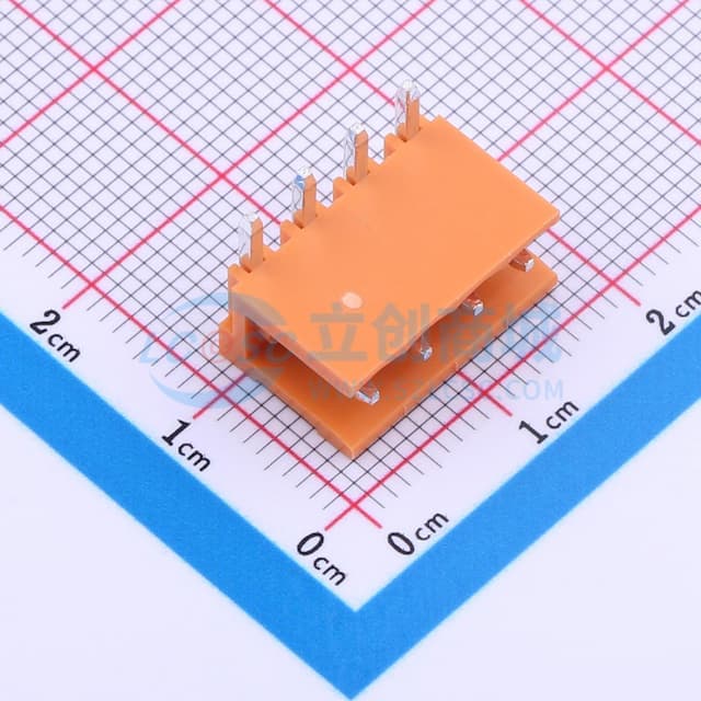 橙色 1x4P 3.96mm 排数:1 每排P数:4【插件】实物图