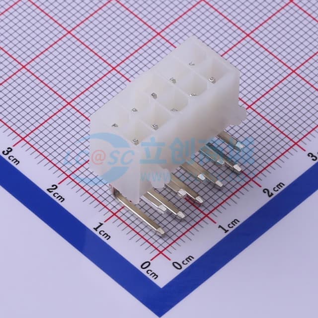 白色半透明 2x5P 间距:4.2mm 弯插【插件】实物图