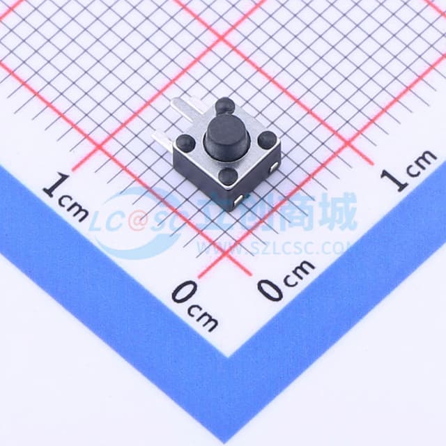 4.5*4.5*4.3mm 卧插 轻触开关 【插件】实物图