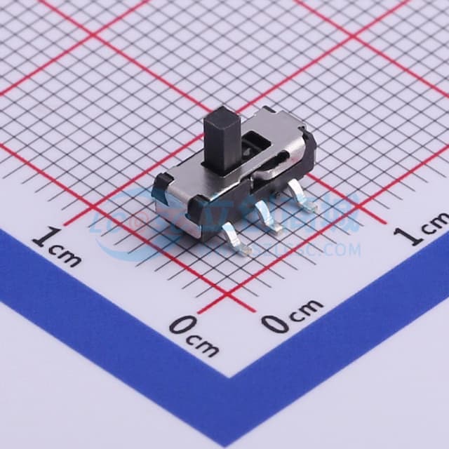 柄长3mm 卧贴双档 滑动开关实物图