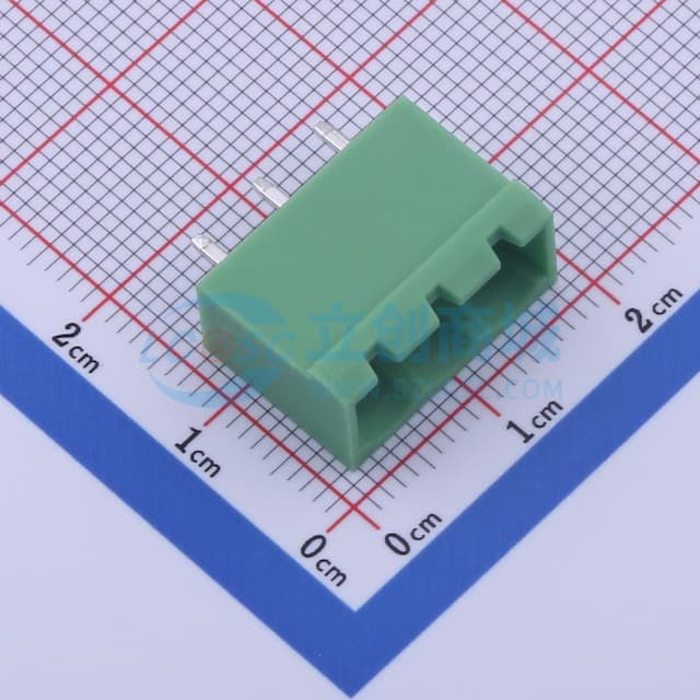 1x3P 5.08mm 排数:1 每排P数:3 【插件】实物图