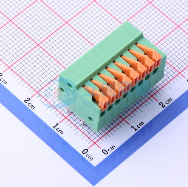 1x8P 2.54mm 每排P数:8 排数:1 【插件】实物图