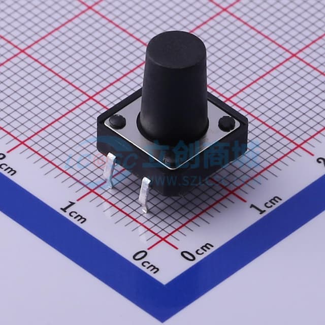 轻触开关12*12*13mm插件四脚DIP圆柄250gf 【轻触】实物图