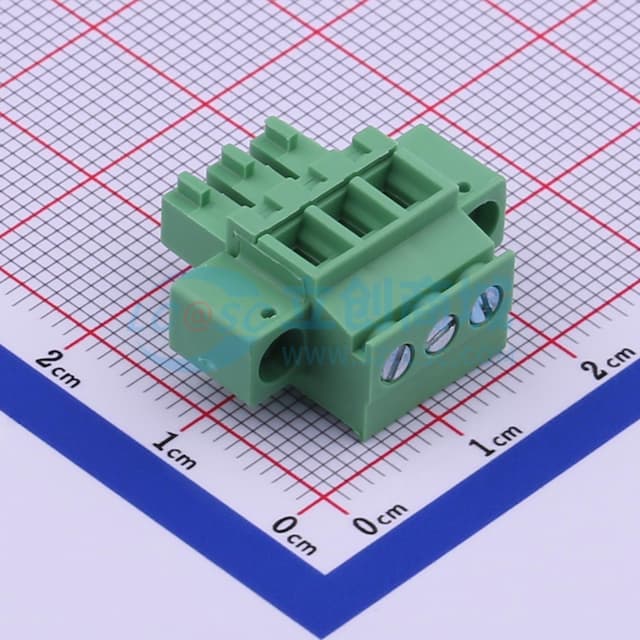 3.81mm 1x3P 排数:1 每排P数:3 螺丝固定实物图