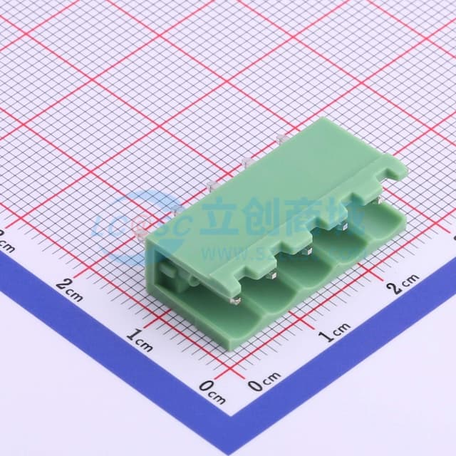 1x5P 5.08mm 排数:1 每排P数:5 【插拔】实物图