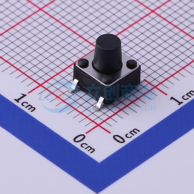 轻触开关6*6*7.0mm贴片四脚SMD黑柄250gf实物图