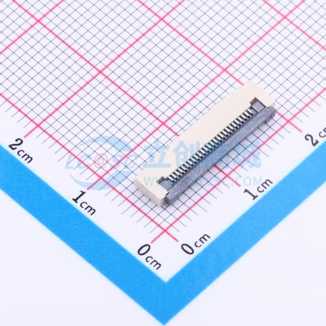 间距:0.5mm P数:26P 翻盖式 下接实物图