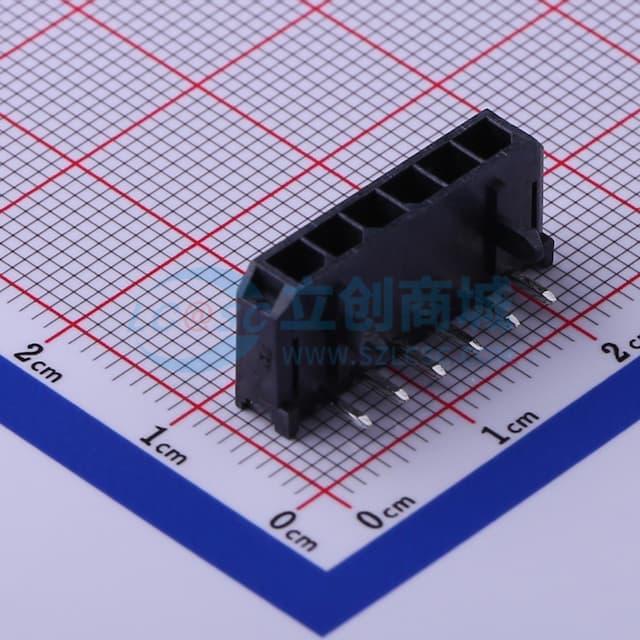 1x6P 间距:3mm 弯插 系列:Micro-Fit(MX 3.0) 【插件】实物图