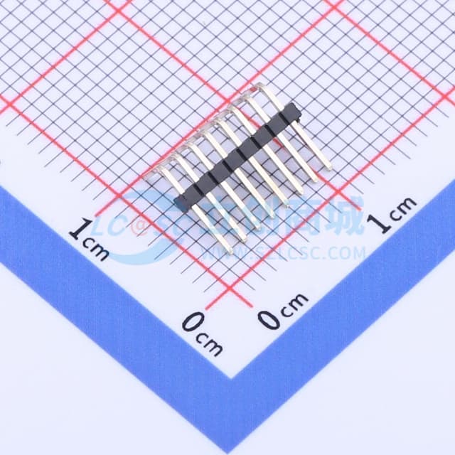 1x8P 间距:1.27mm 方针 弯插 【插件】实物图