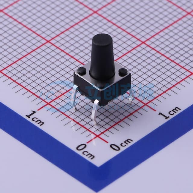 轻触开关6*6*9.5mm插件四脚DIP圆柄黑柄250gf 【轻触】实物图