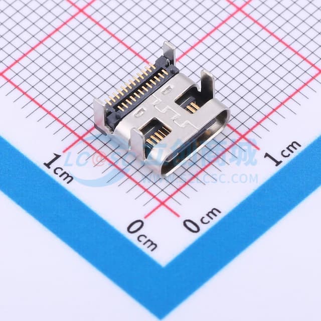 Type-C 母 卧贴实物图
