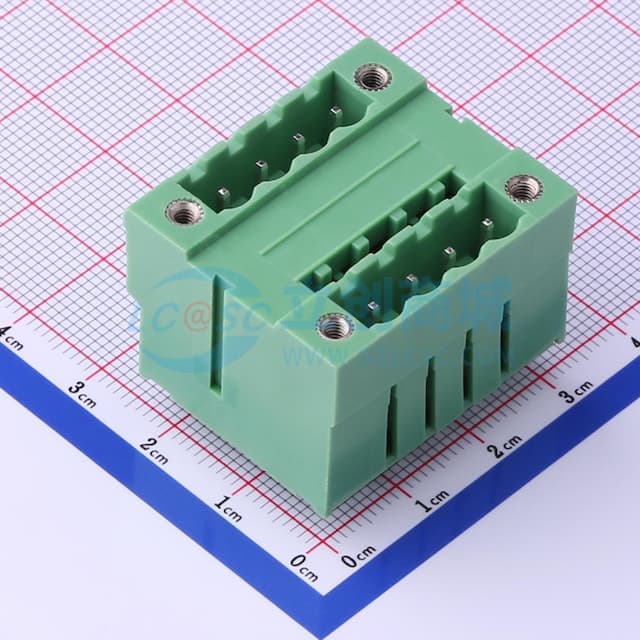 5.08mm 2x4P 排数:2 每排P数:4 螺丝固定 【插拔】实物图
